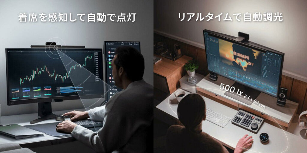 BenQ ScreenBar Halo2　自動調光の解説