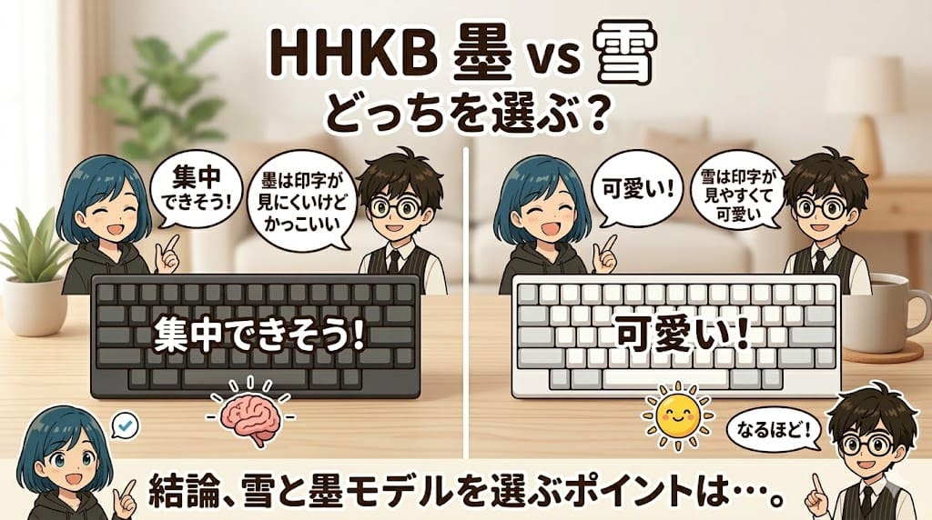 HHKB 墨vs雪｜あなたの作業環境ならどっちが正解か教えます