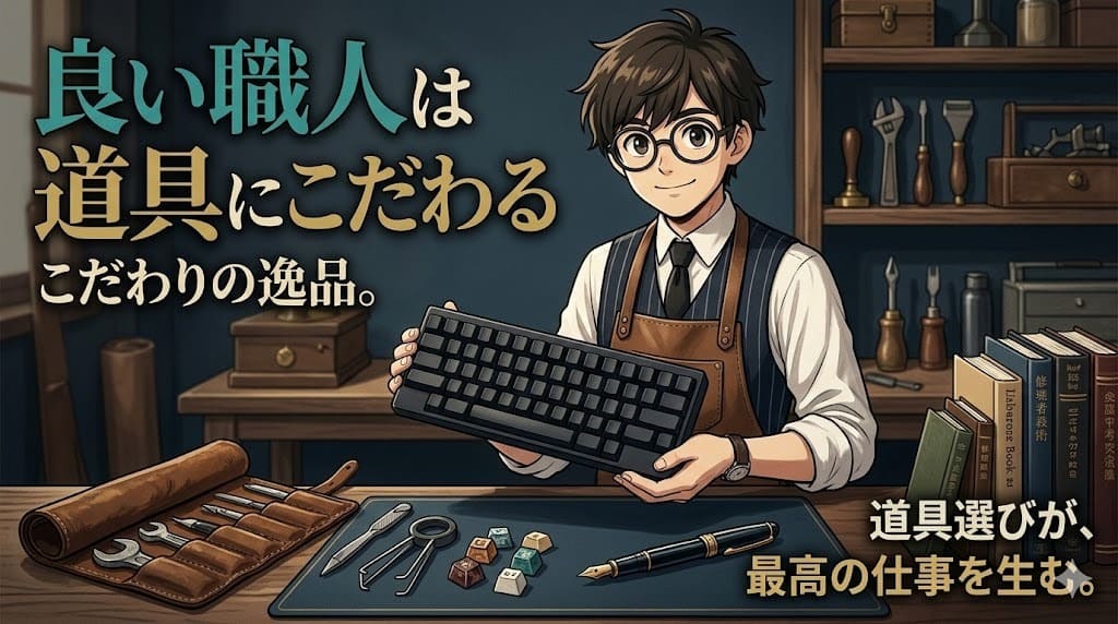 職人がこだわる道具。HHKBを手に微笑む打鍵斎藤。