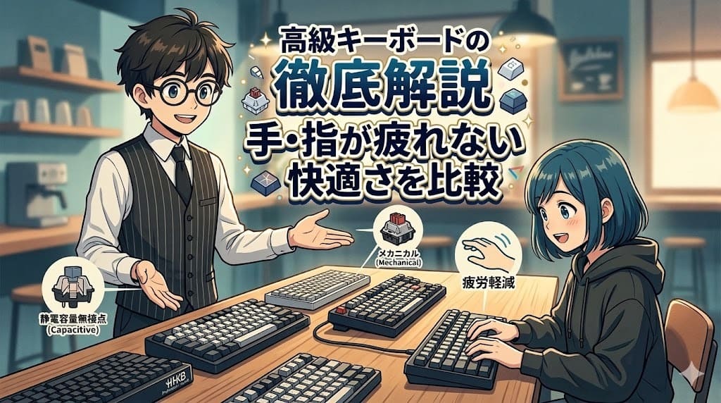 【徹底解説】高級キーボードは何が違う？手や指が疲れない快適さを比較