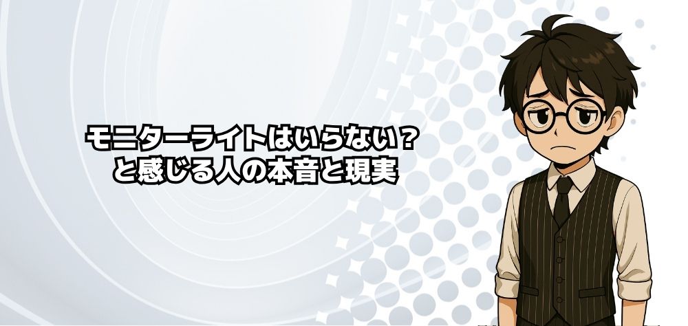 モニターライトはいらない?と感じる人の本音と現実